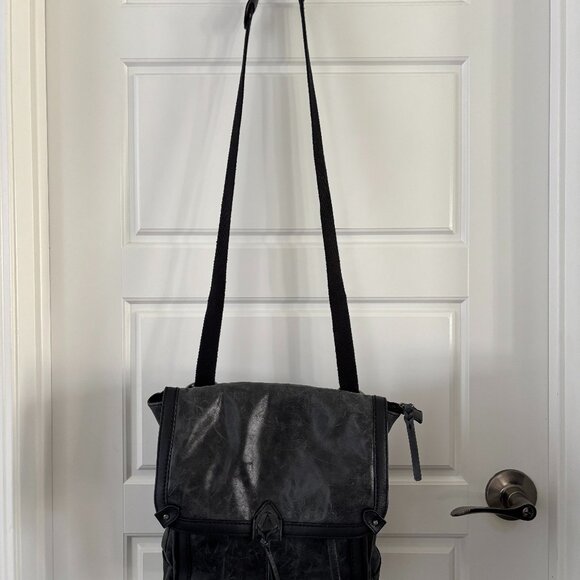 The Sak Black Leather Backpack Purse Distressed Look Leather main image 8